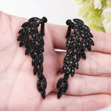 Rhinestone Angel Wing Clip Earrings Hanging Pendant Earring MEH209