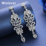 Silver Crystal Clip-On Earrings Chandelier Bridesmaid Wedding Jewelry