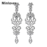 Silver Crystal Clip-On Earrings Chandelier Bridesmaid Wedding Jewelry