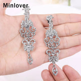 Silver Crystal Clip-On Earrings Chandelier Bridesmaid Wedding Jewelry
