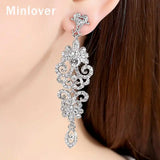 Silver Crystal Clip-On Earrings Chandelier Bridesmaid Wedding Jewelry