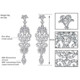 Silver Crystal Clip-On Earrings Chandelier Bridesmaid Wedding Jewelry
