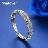 Women's Crystal Round Cuff Rhinestone Bracelet Wedding Jewelry MSL360