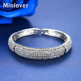 Women's Crystal Round Cuff Rhinestone Bracelet Wedding Jewelry MSL360