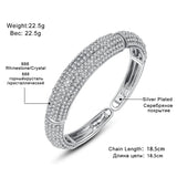 Women's Crystal Round Cuff Rhinestone Bracelet Wedding Jewelry MSL360
