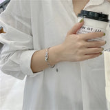 Minority S925 Sterling Silver Love Knot Bracelet Retro Hand Jewelry