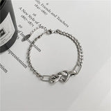 Minority S925 Sterling Silver Love Knot Bracelet Retro Hand Jewelry