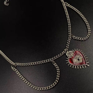 Street Y2K Cross Necklace Clavicle Chain Punk Blood Drop Love Sweet