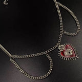 Street Y2K Cross Necklace Clavicle Chain Punk Blood Drop Love Sweet