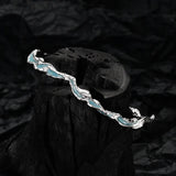 Mint Breeze Texture S925 Sterling Silver Bracelet Ice Lake Series Gel Drop