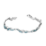 Mint Breeze Texture S925 Sterling Silver Bracelet Ice Lake Series Gel Drop