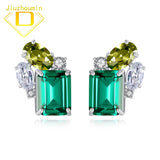 Emerald Earrings 925 Sterling Silver Green Sapphire Paraiba Tourmaline