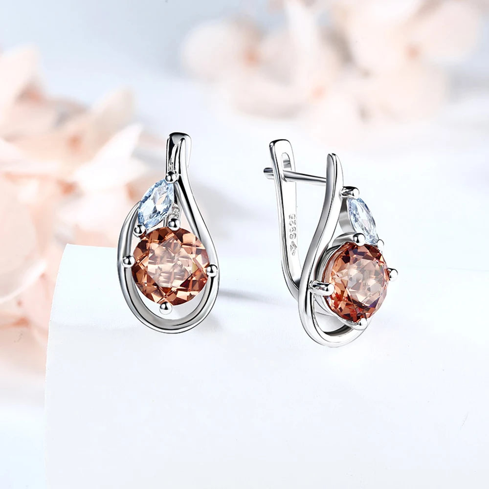 Mintybox Diaspore Gemstone Clip Earrings 925 Silver Change Diaspore Earrings