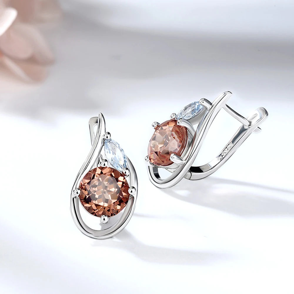 Mintybox Diaspore Gemstone Clip Earrings 925 Silver Change Diaspore Earrings