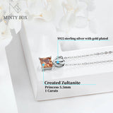 Zultanite Princess Cut Pendant 1 Carat Created Diaspore 925 Silver