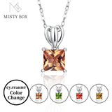 Zultanite Princess Cut Pendant 1 Carat Created Diaspore 925 Silver