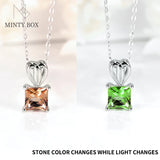 Zultanite Princess Cut Pendant 1 Carat Created Diaspore 925 Silver