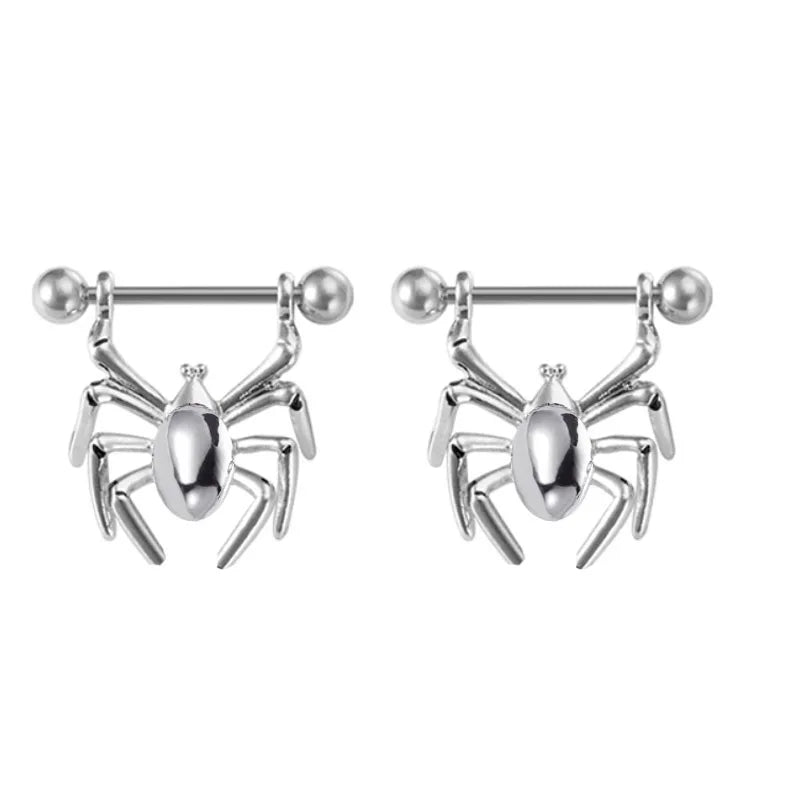 Miqiao Serpentine Spider Breast Stud - Piercing Accessories