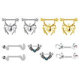 Miqiao Serpentine Spider Breast Stud - Piercing Accessories