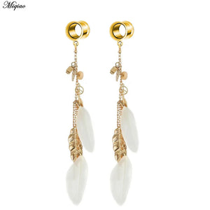 Miqiao Stainless Steel Ear Plugs Earrings Expander Gauges Body Jewelry