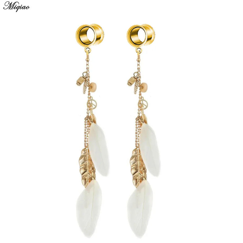Miqiao Stainless Steel Ear Plugs Earrings Expander Gauges Body Jewelry