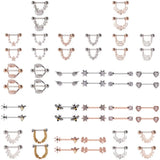 Miqiao Zircon Flower Nipple Rings Stainless Steel Jewelry