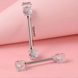 Miqiao Zircon Flower Nipple Rings Stainless Steel Jewelry