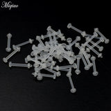 Miqiao 10pc Body Piercing Jewelry Acrylic Plastic Soft Rod Earrings