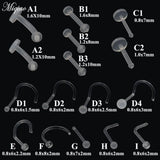 Miqiao 10pc Body Piercing Jewelry Acrylic Plastic Soft Rod Earrings