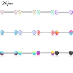 Miqiao 12pcs Multicolor Acrylic Ball Tongue Nail Set Piercing Jewelry