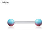 Miqiao 12pcs Multicolor Acrylic Ball Tongue Nail Set Piercing Jewelry