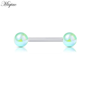 Miqiao 12pcs Multicolor Acrylic Ball Tongue Nail Set Piercing Jewelry