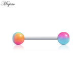 Miqiao 12pcs Multicolor Acrylic Ball Tongue Nail Set Piercing Jewelry