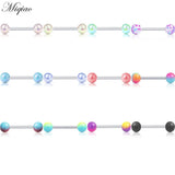 Miqiao 12pcs Multicolor Acrylic Ball Tongue Nail Set Piercing Jewelry