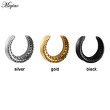 Miqiao 1Piece Stainless Steel Saddle Ear Tunnel Plug Piercing Ring