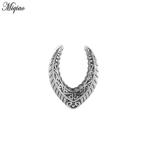 Miqiao 1Piece Stainless Steel Saddle Ear Tunnel Plug Piercing Ring