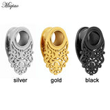 Miqiao 1Piece Stainless Steel Saddle Ear Tunnel Plug Piercing Ring