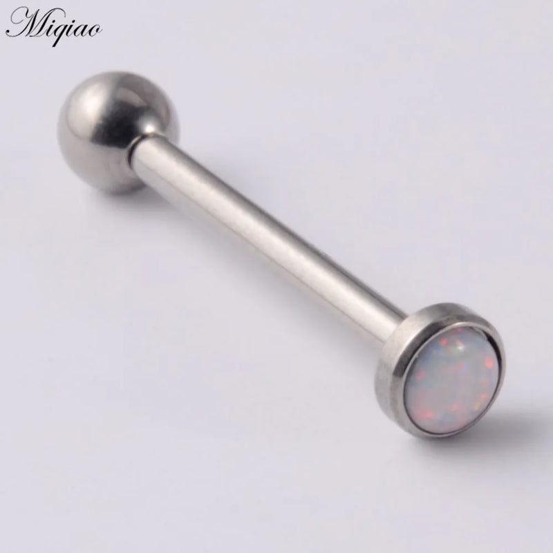 Personality Stainless Steel Straight Rod Threaded Ball Tongue Nail