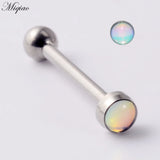 Personality Stainless Steel Straight Rod Threaded Ball Tongue Nail