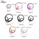 Miqiao 2 Pcs Alien Snap Piercing Nose Ring Stainless Steel