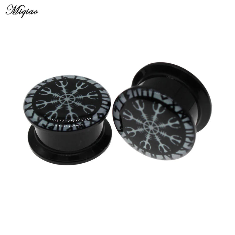 Miqiao 2pc Acrylic Flesh Tunnels Ear Plugs Gauges Earrings