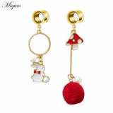 Miqiao 2pcs Hollow Starry Sky Moon Cat Unicorn Bow Pendant Ear Piercing