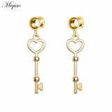 Miqiao 2pcs Hollow Starry Sky Moon Cat Unicorn Bow Pendant Ear Piercing