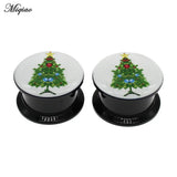 Miqiao 2pcs Christmas Ear Gauges Earring Plugs 4mm-25mm
