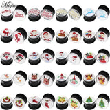 Miqiao 2pcs Christmas Ear Gauges Earring Plugs 4mm-25mm