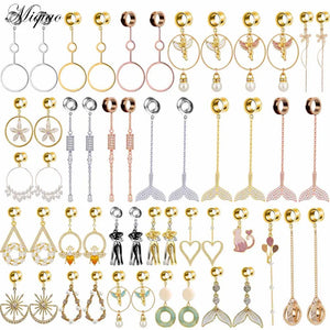 European American Asymmetric Zircon Cat Circle Pendant Ear Piercing Jewelry