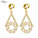 European American Asymmetric Zircon Cat Circle Pendant Ear Piercing Jewelry