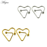 Miqiao 2pcs Heart-shaped Breast Rings Stainless Steel Body Piercing Jewelry