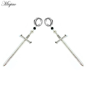 Miqiao 2pcs Stainless Steel Sword Dagger Ear Expander 6-30mm Body Piercing