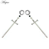 Miqiao 2pcs Stainless Steel Sword Dagger Ear Expander 6-30mm Body Piercing